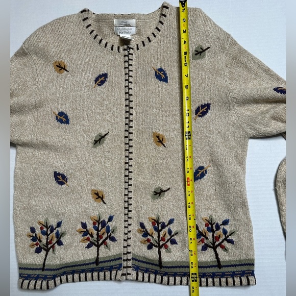 Hand embroidered Christopher banks fall heavy weight cardigan - SIZE XL - Picture 3 of 6